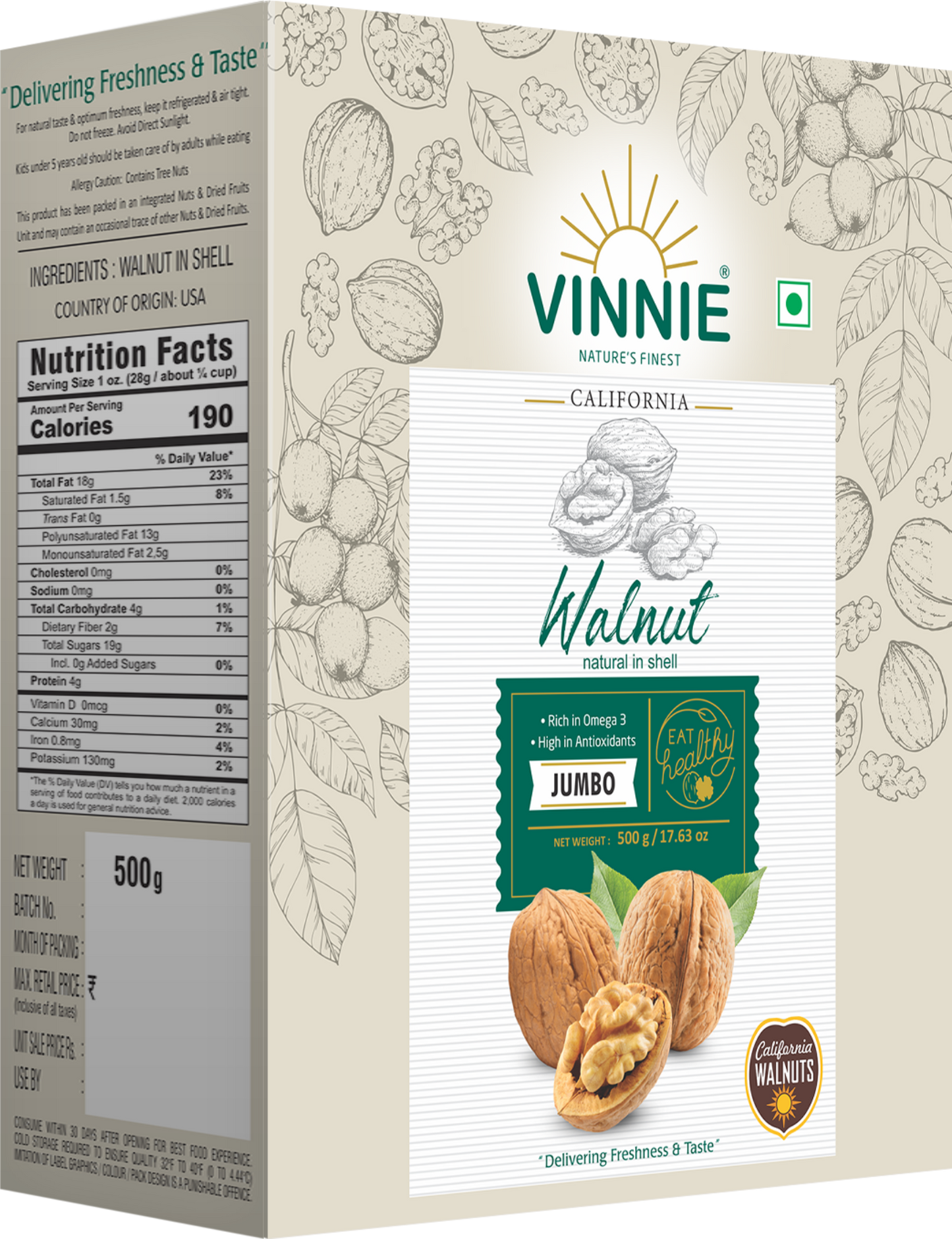Walnut Inshell (California) 500g