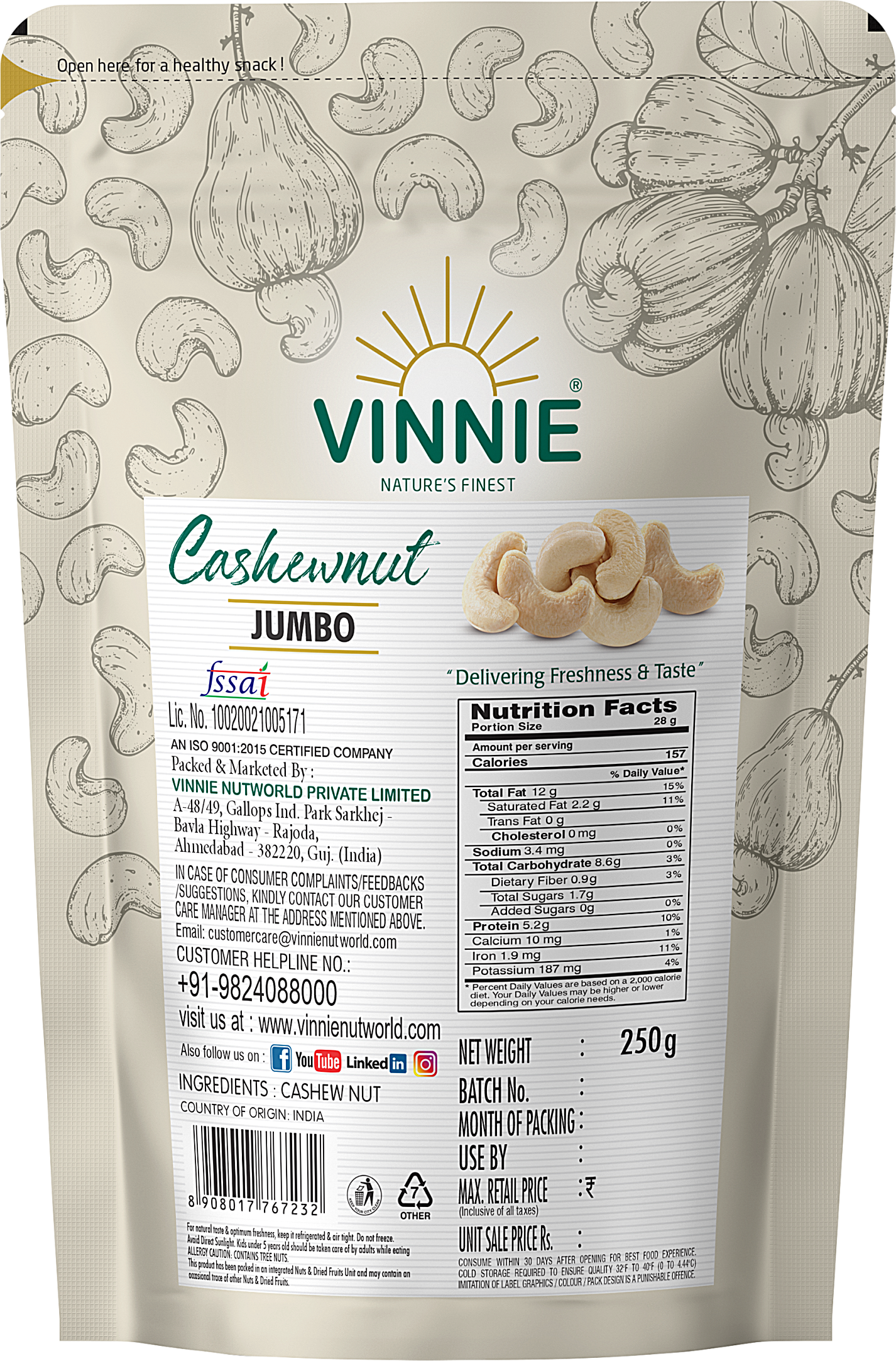 Cashew Jumbo 250g