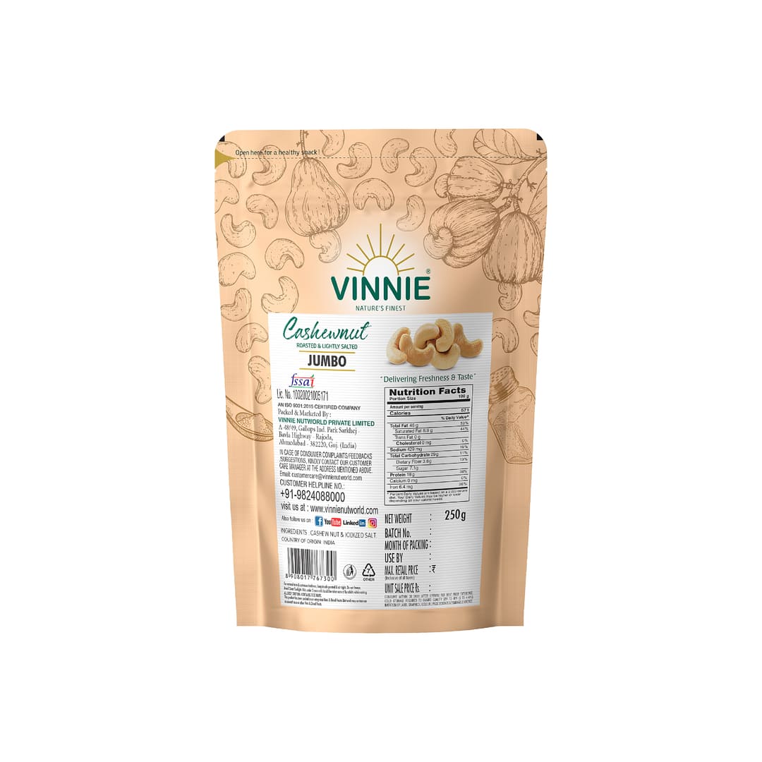Cashew Roasted & Salted 250gm