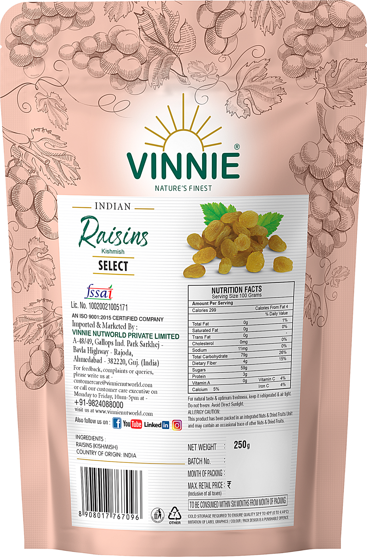 Golden Raisins Select 250g