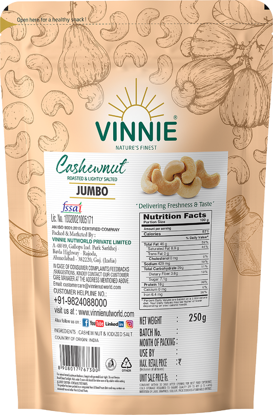 Cashew Roasted & Salted 250gm