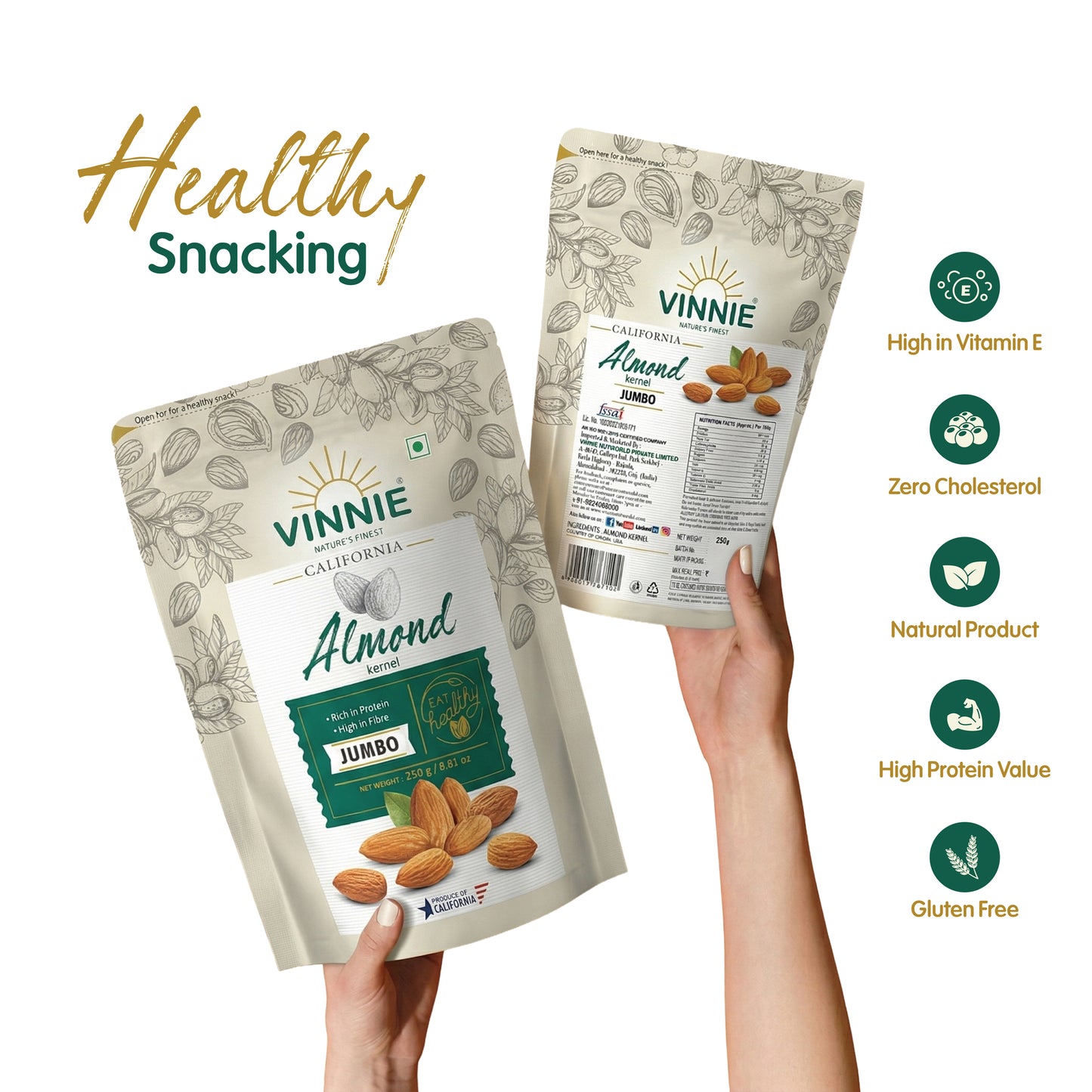 Almond Jumbo 250g Pack of 2