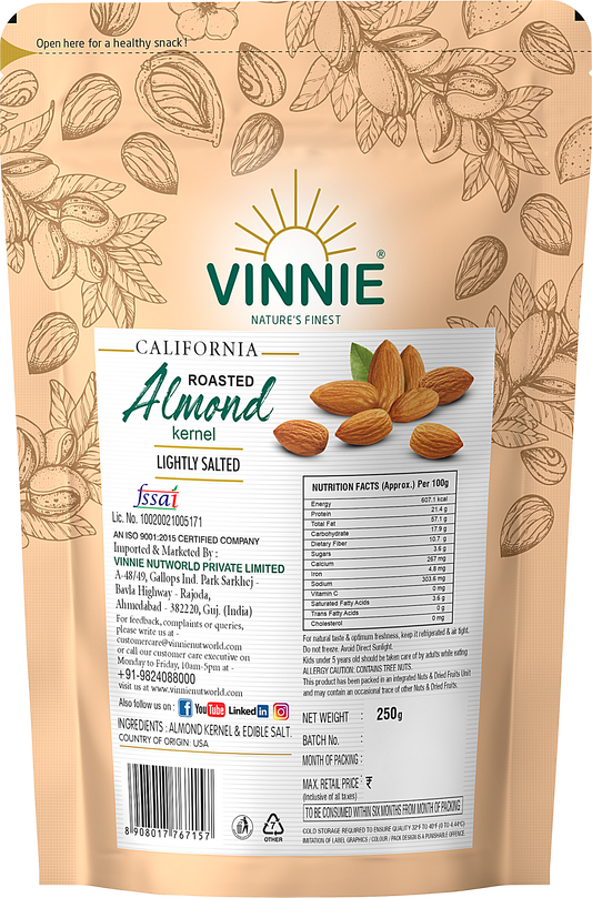 Almond Roasted & Salted 250g