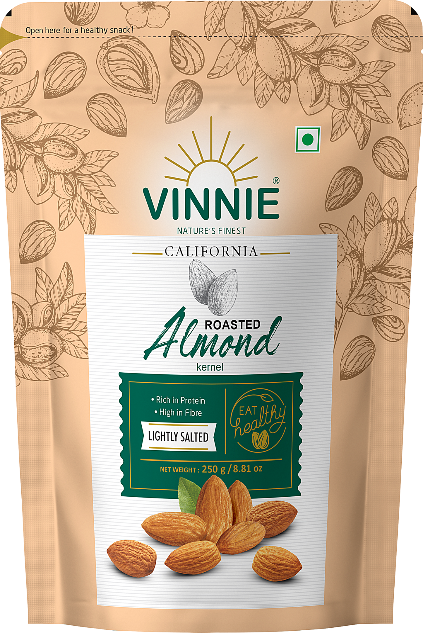 Almond Roasted & Salted 250g