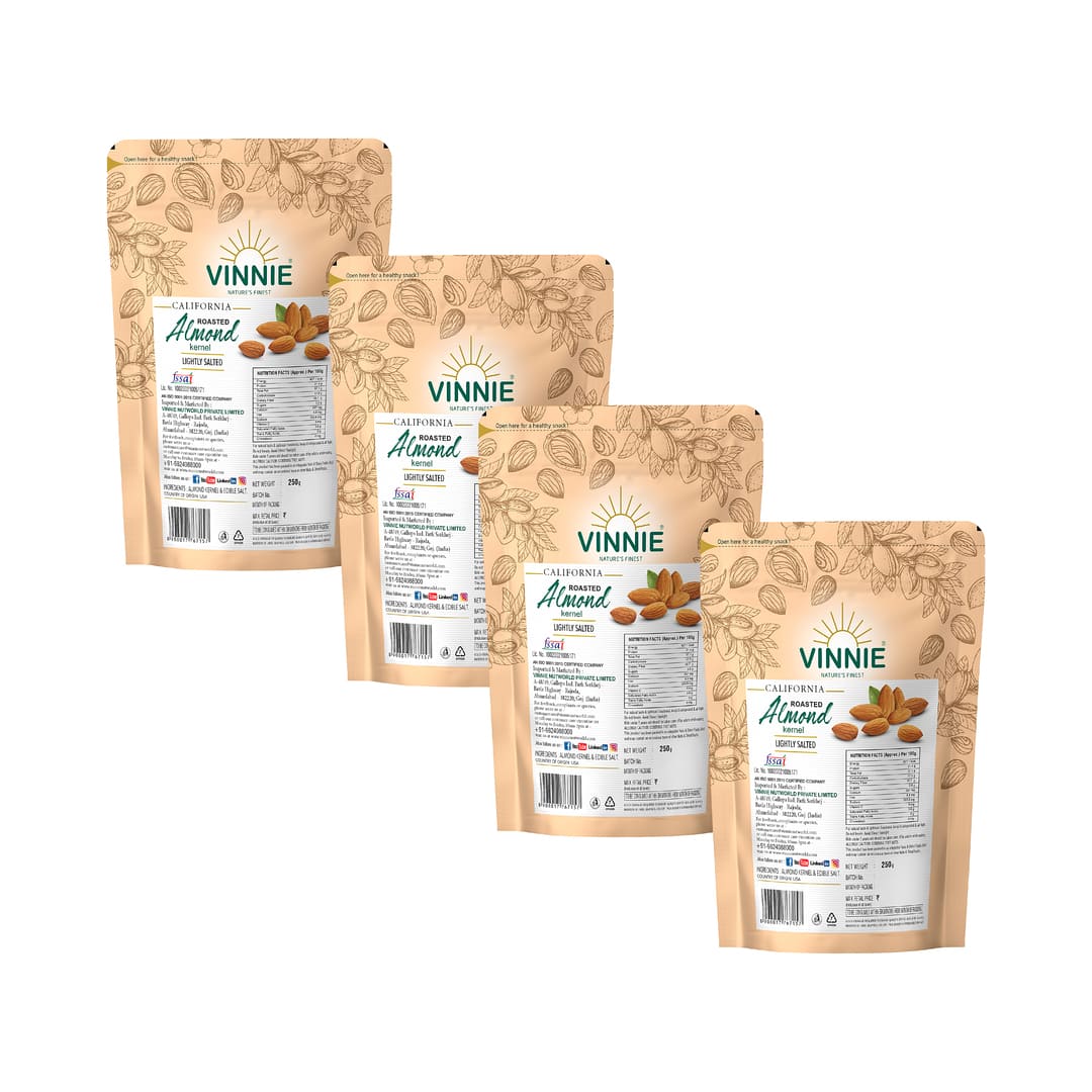 Almond Roasted & Salted 250g Pack of 4