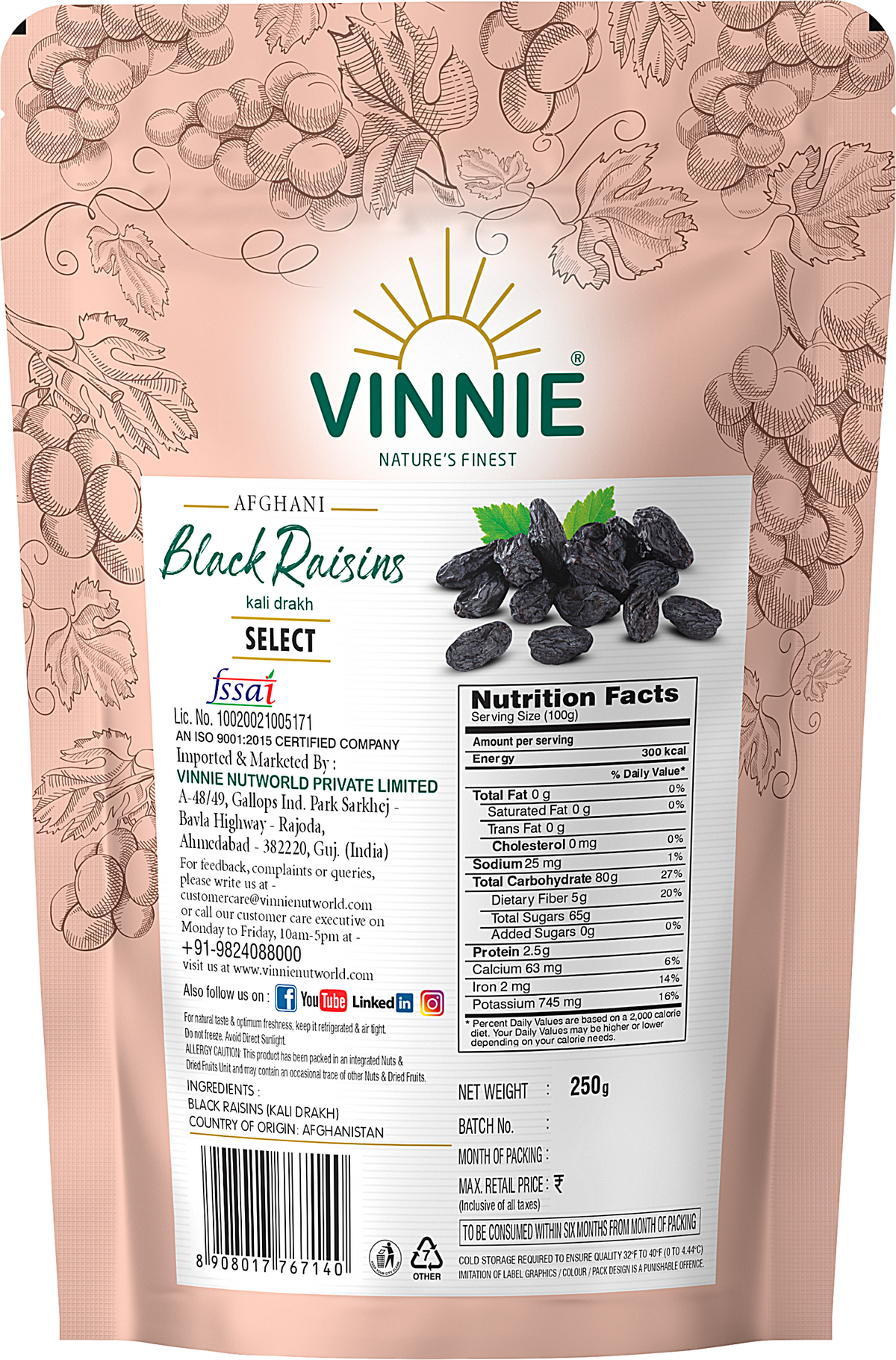 Black Raisin Select 250g