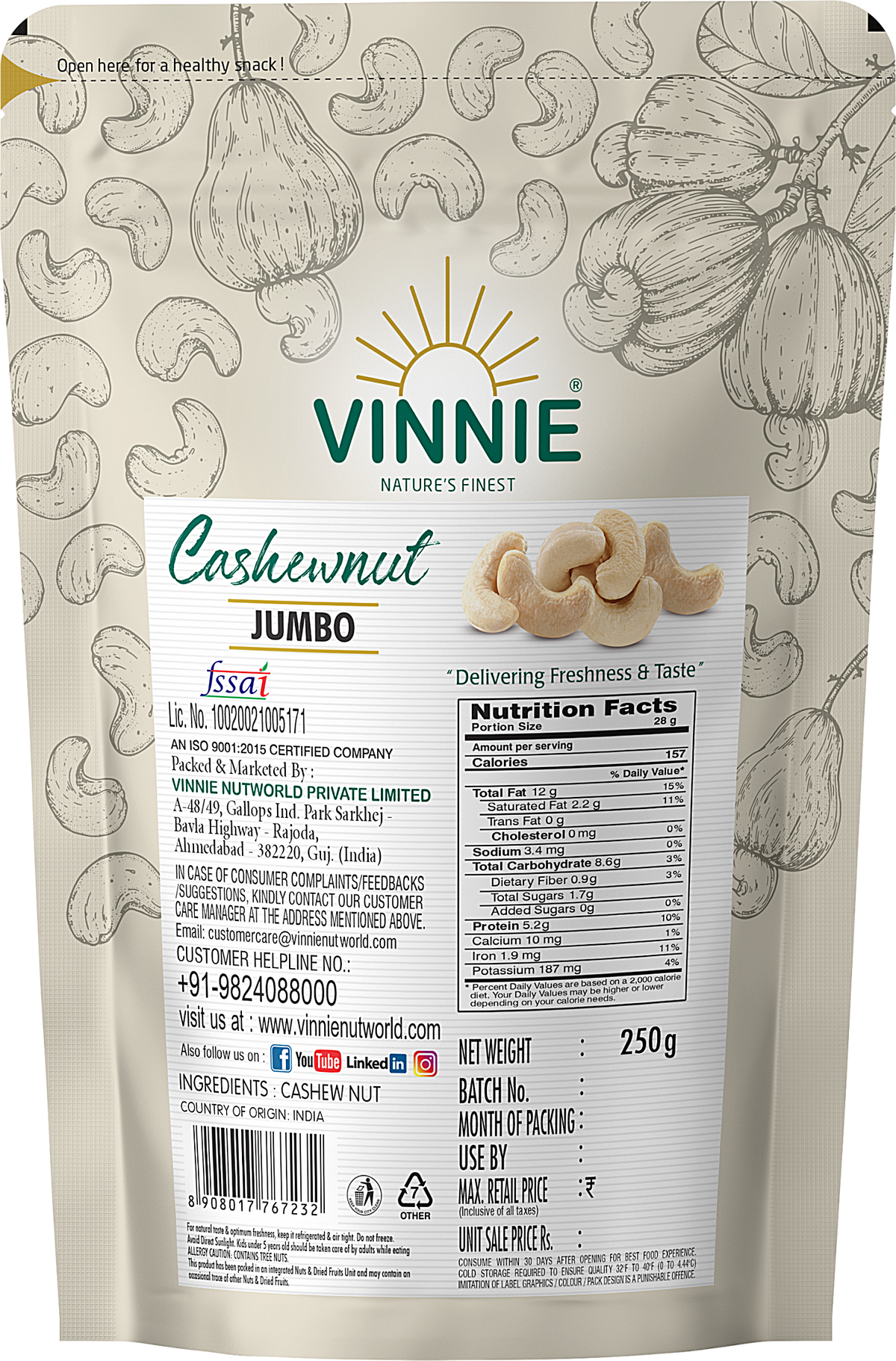 Cashew Jumbo 250g