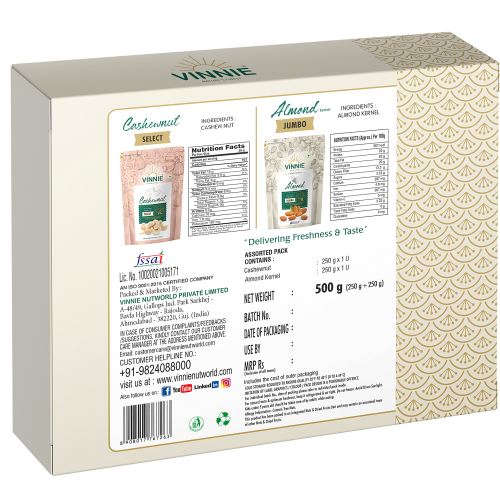 Vinnie Premium Dry Fruit Gift Box - 500gm