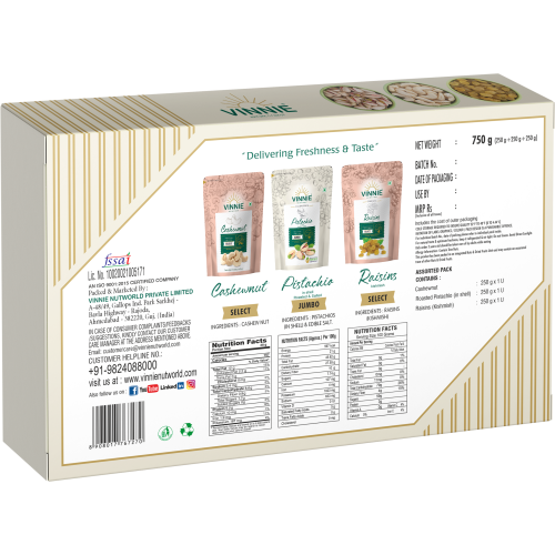 Vinnie Premium Dry Fruit Gift Box - 750gm