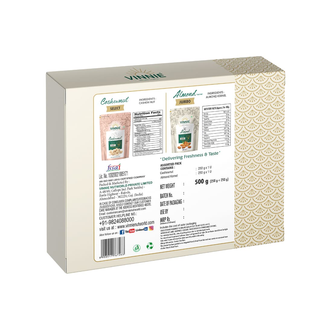 Vinnie Premium Dry Fruit Gift Box - 500gm
