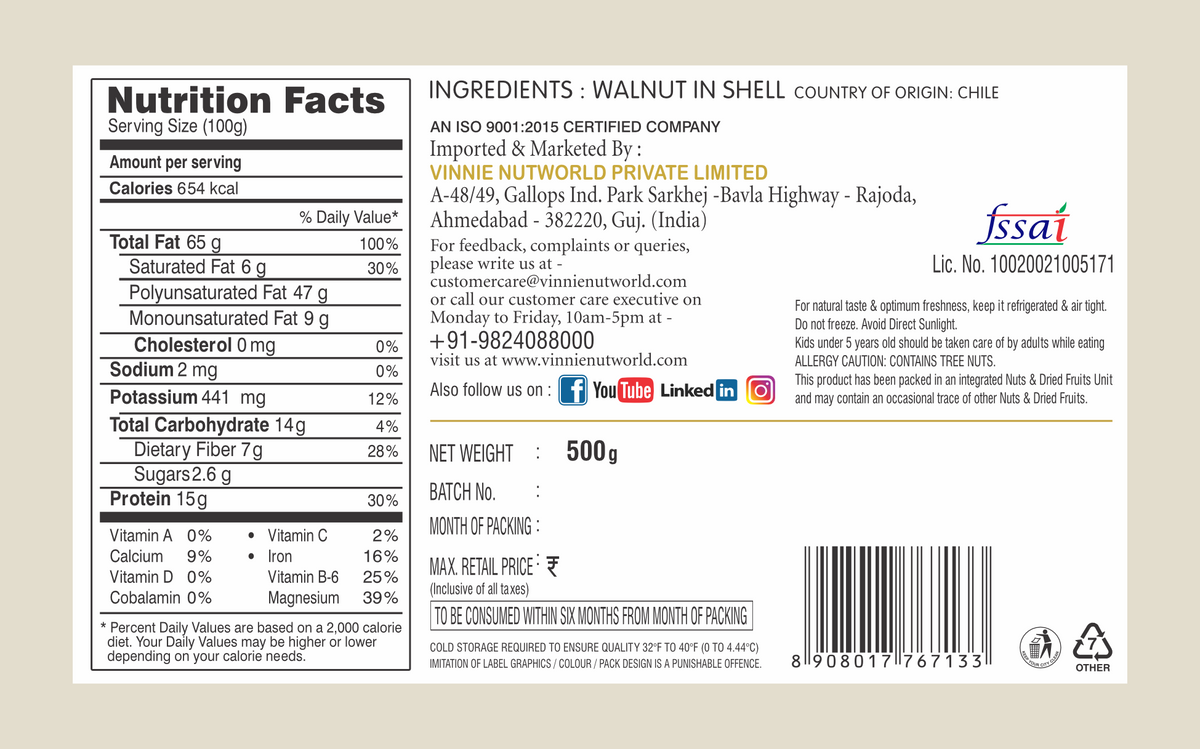 Walnut Inshell (Chile) 500g